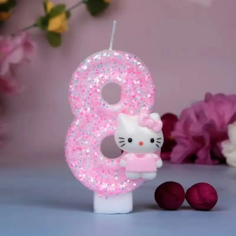Sanrio Nice Digital Candles Hello Kitty, Creative Kawaii Decorations with Cartoon Patterns for Party, Birthday Cake Accessories