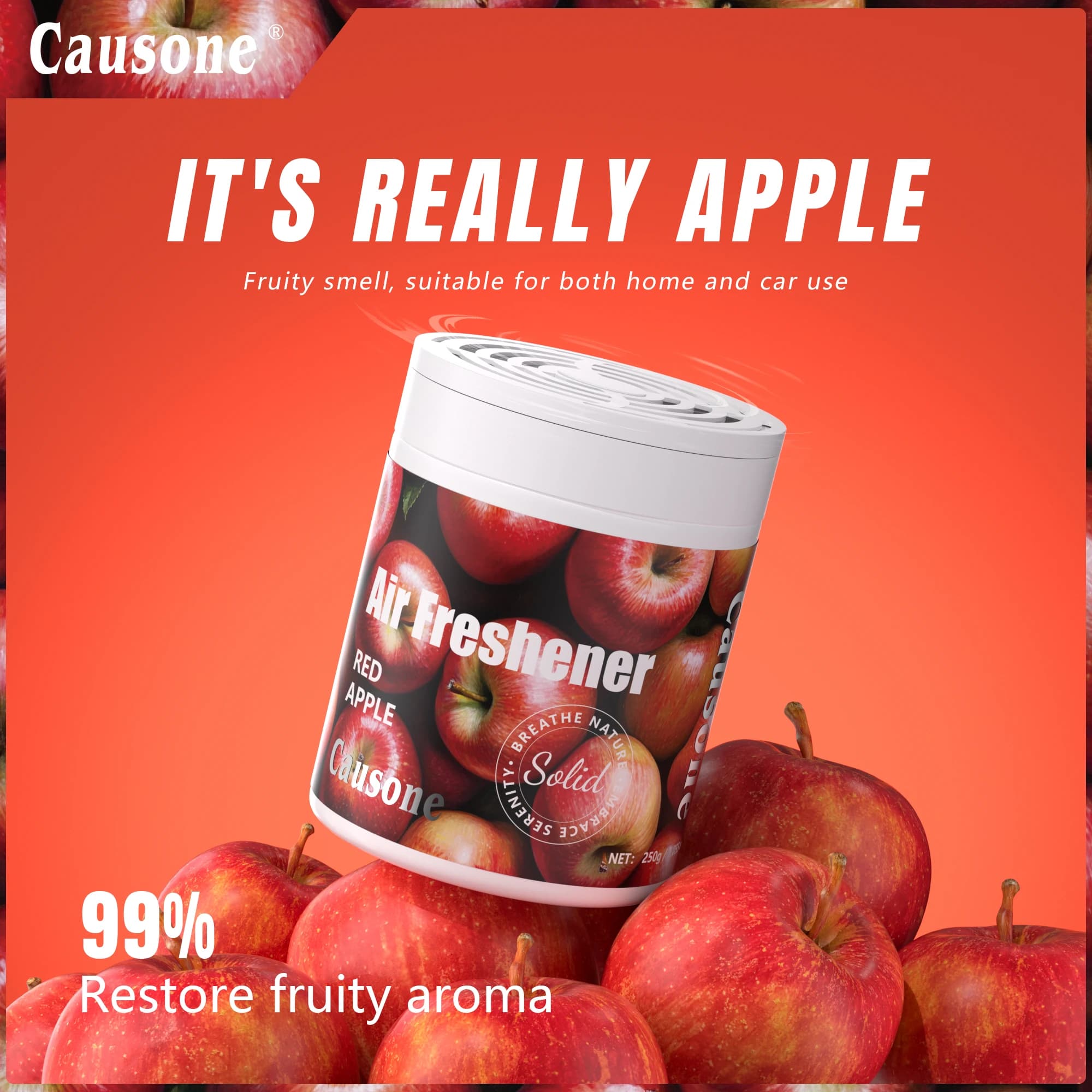 Deodorante Solido Causone Multiuso con Fragranze alla Frutta, Lunga Durata, Elimina Odori per Auto e Casa, per Soggiorno, Camera da Letto, Bagno