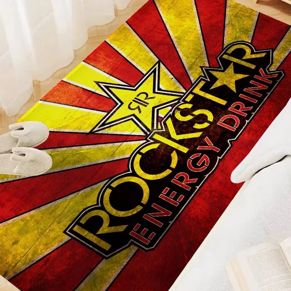 Rockstar Energy Drink Door Mat Kids Room Bedroom Decoration Balcony Anti-Slip Doormat Living Room Doormat Area Rug