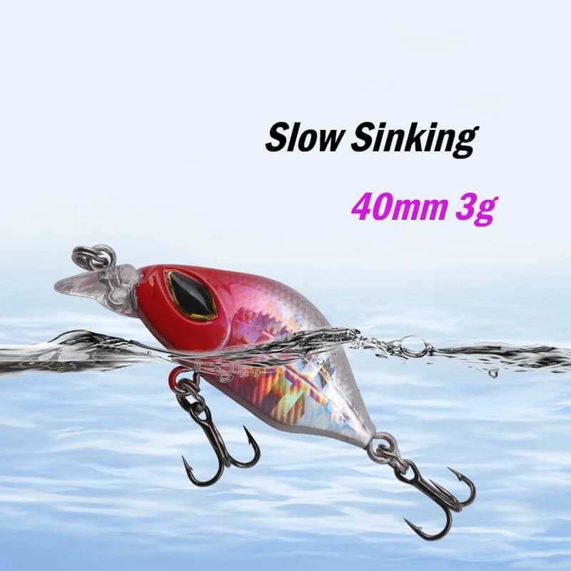 Testar 40mm 3g Nuovo Mini Minnow Affondante Esca Dura Artificiale in Plastica Crankbait Trota Jerkbait Pesca Bass Tackle Artificiali da Pesca