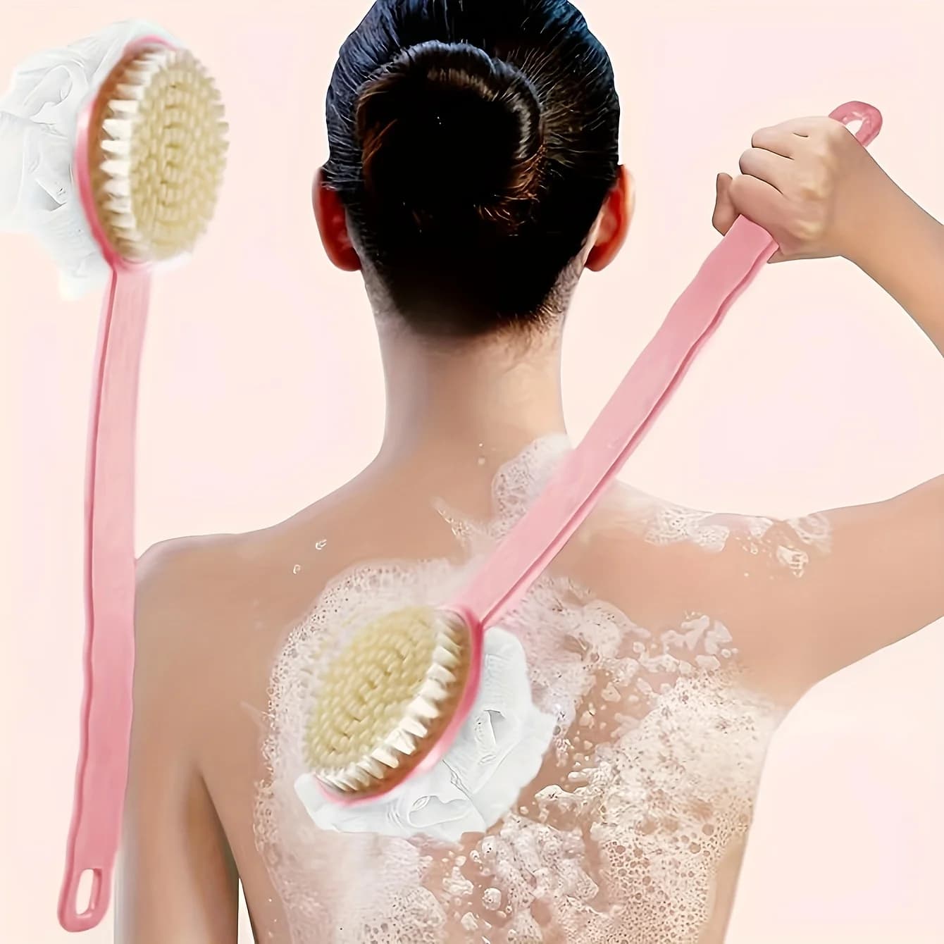 Spazzola Esfoliante per il Corpo con Manico Lungo, Massaggiatore per la Pelle, Accessorio da Bagno per la Pulizia