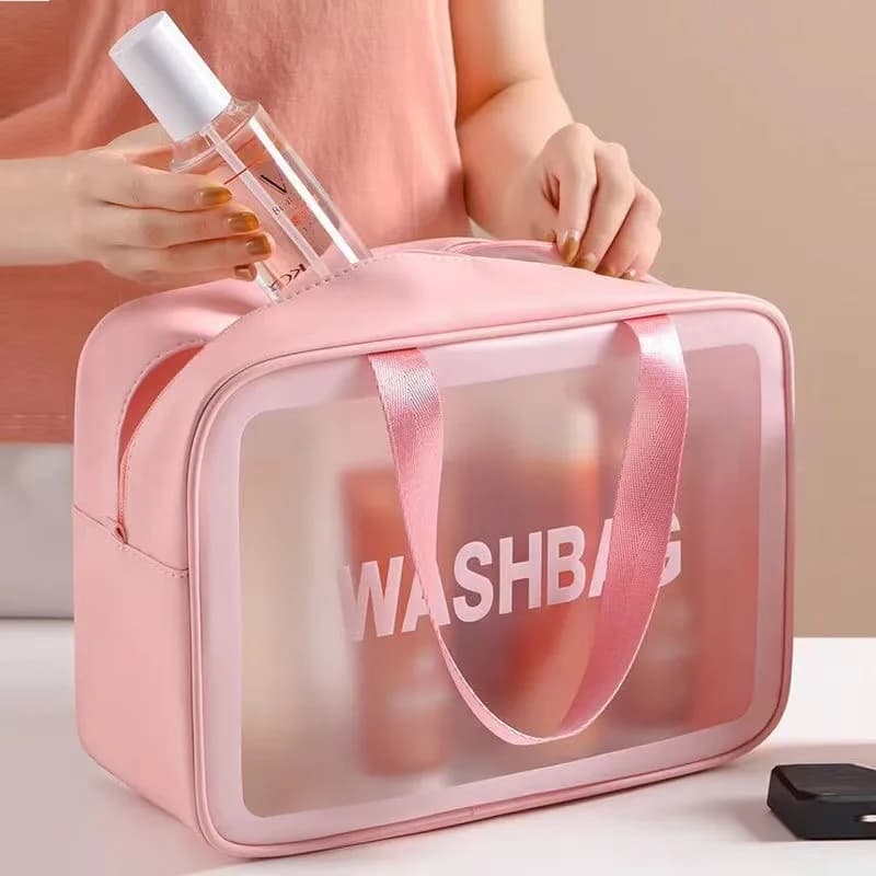 Bag Cosmetic Portable Waterproof Large Dust Capacity for Make-up Bags Transparent PVC Travel Bags