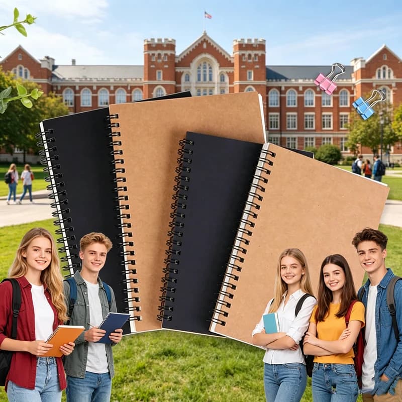 1Pc Retro Spiral Kraft Paper Notebook, Portable Sketchbook for Drawing, Graffiti, Diary Writing, School & Office Stationery