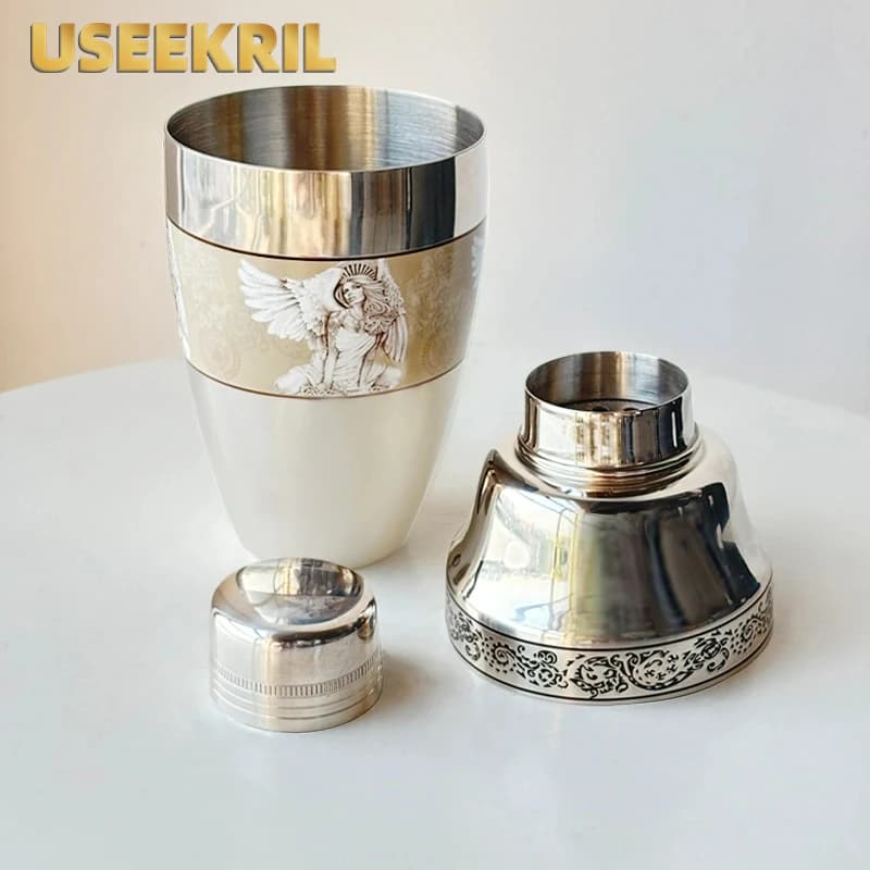 Shaker da Cocktail con incisione in acciaio inossidabile creativo Shaker da Cocktail professionale per barman Martini Bar Shaker accessori da Bar