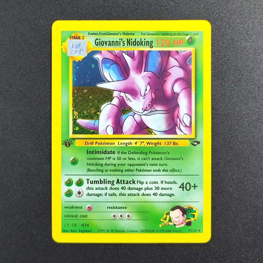Carta Collezionabile Pokémon TCG DIY Proxy 2000 P.M. Giovannis Nidoking 71 Super Rara, Singola, Classica, da Gioco, Anime, Giocattolo