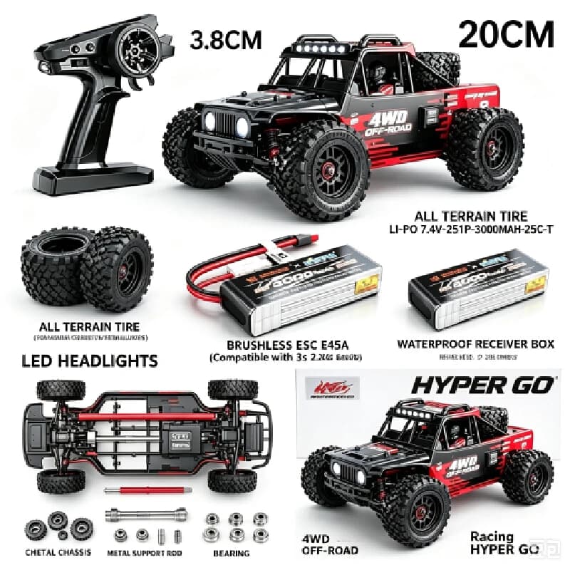 1:14 Rc Remote Control Car 4wd Brushless High Speed Desert Off Road Buggy Racing Vehicle Model Toy Gift For Boys Kids Birthday