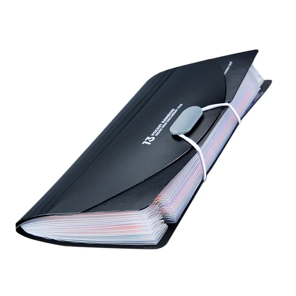 Organizzatore a Fisarmonica A6, Porta Ricevute con 13 Scomparti, Mini Portadocumenti Espandibile Portatile con Chiusura su Tre Lati