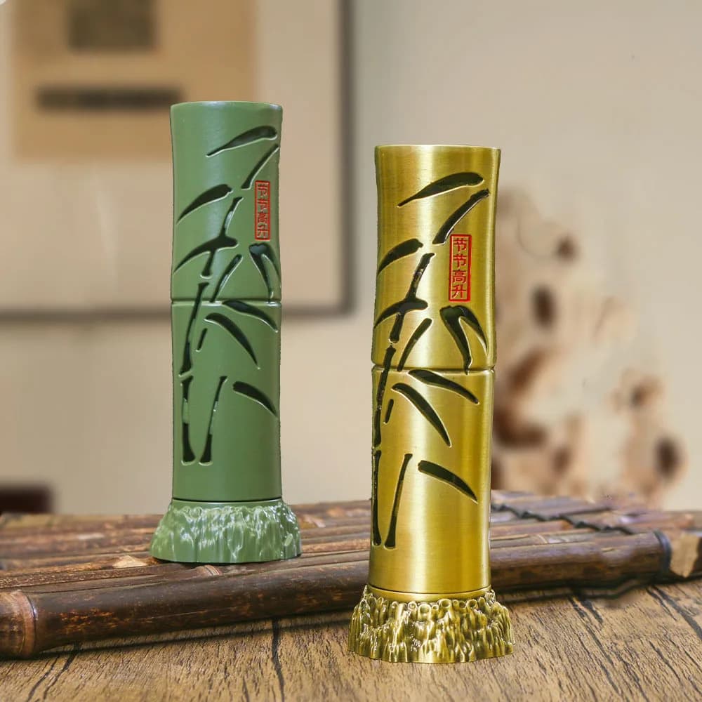 Alloy Vertical Incense Holder Sandalwood Stick Incense Burner Fragrant Ware Bamboo Shape Incense Base Desktop Ornaments