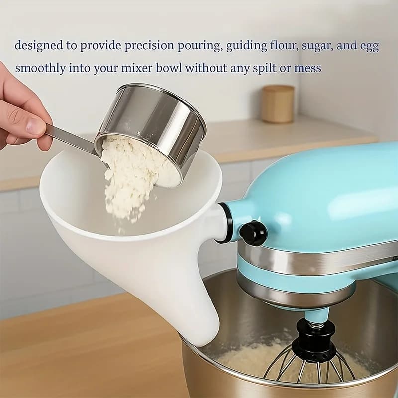 Imbuto per farina in plastica resistente per robot da cucina KitchenAid, accessorio anti-goccia e facile da versare, adatto per alimenti come farina e uova