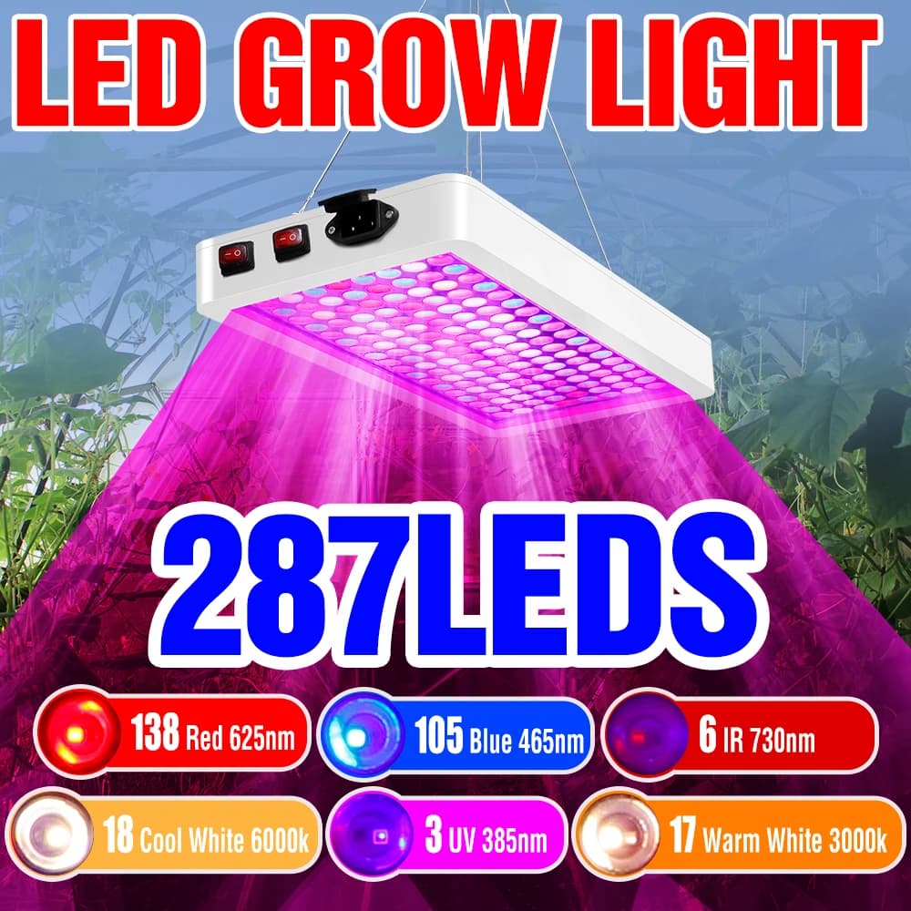 500W LED Coltiva Le Luci Spettro Completo UV Lamp for Plants Tent from Serra for Interior Seeds of Flowers Cultivation Hydroponic Lampadina Spina USA/EU
