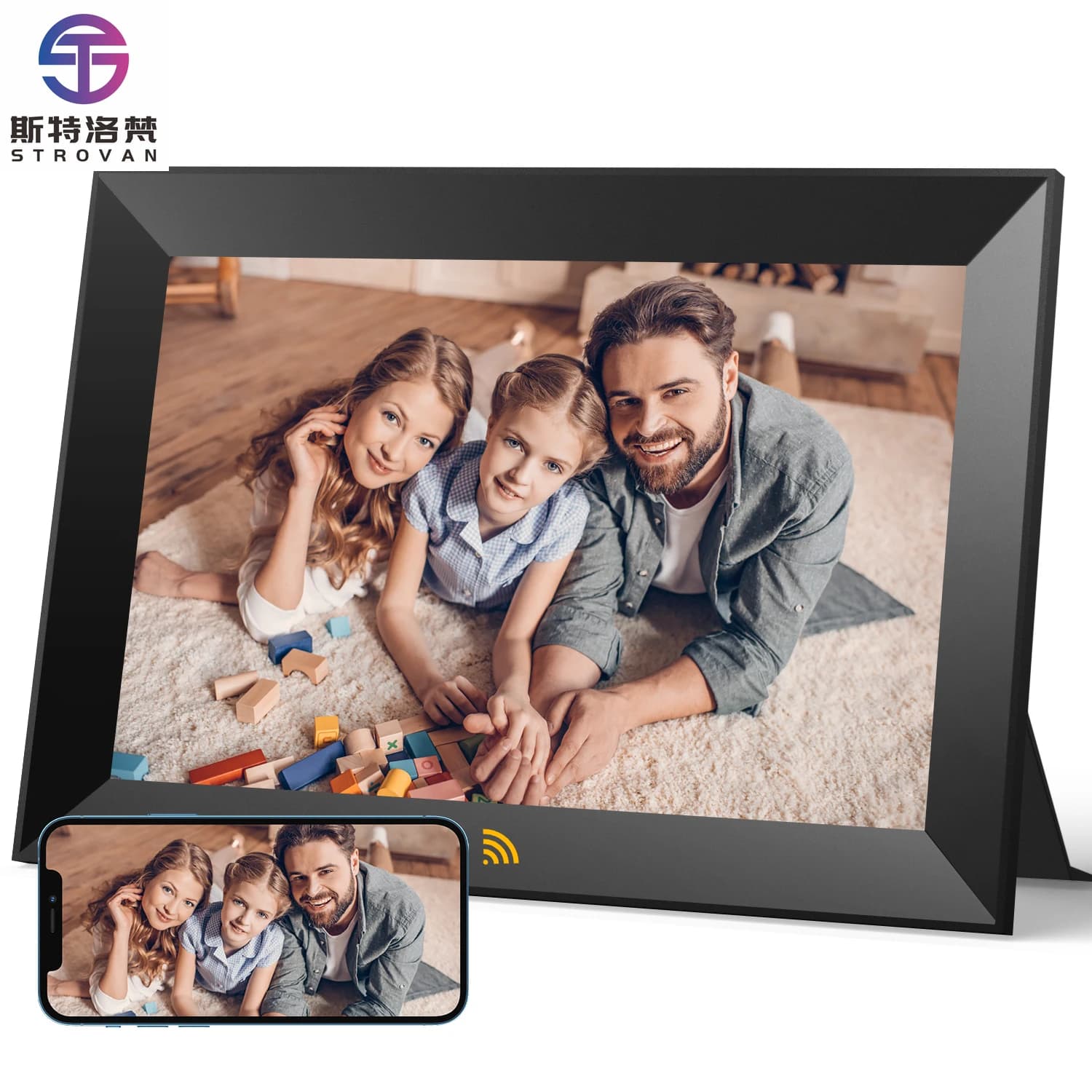 Touch screen da 10,1 pollici Risoluzione 1280x800 WiFi Riproduzione video MP3 Funzione app orologio Supporta cornice per foto digitale MP4
