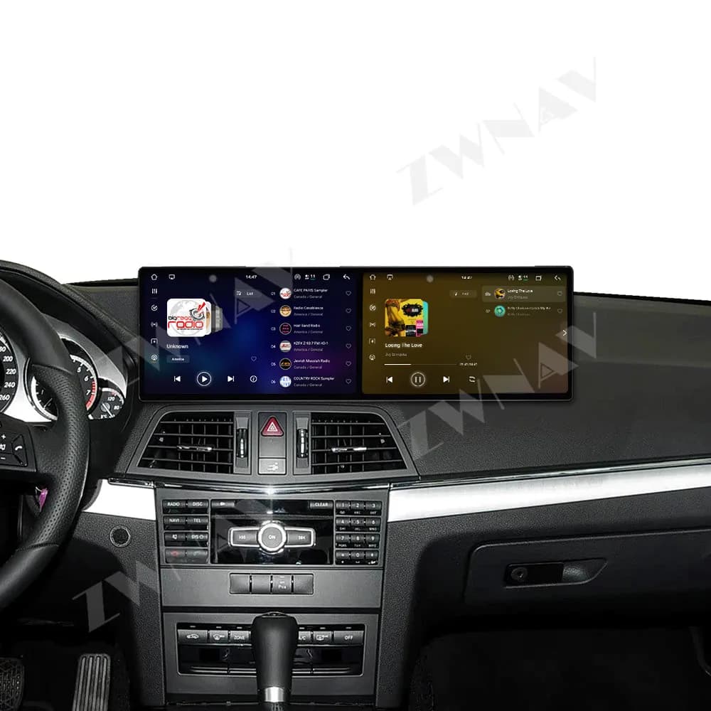 Dual screen 9.1” For Mercedes-Benz E2-door coupe W212 2012-2014 Android 15 auto GPS navigation carplay multimedia player radio
