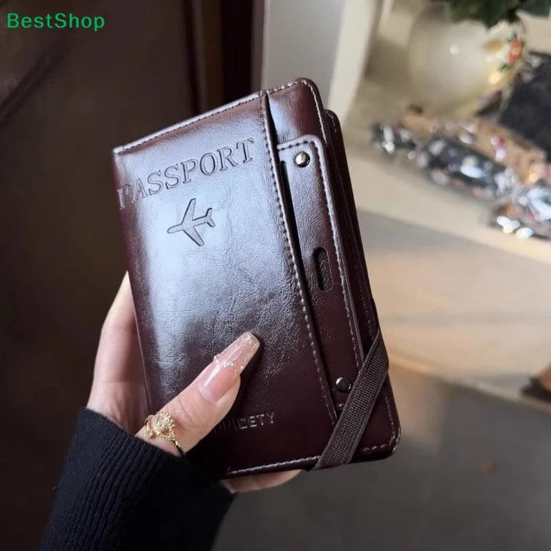 ★New Retro Leather Card Case Passport Holder Cover Wallet Travel Accessories For Women Men