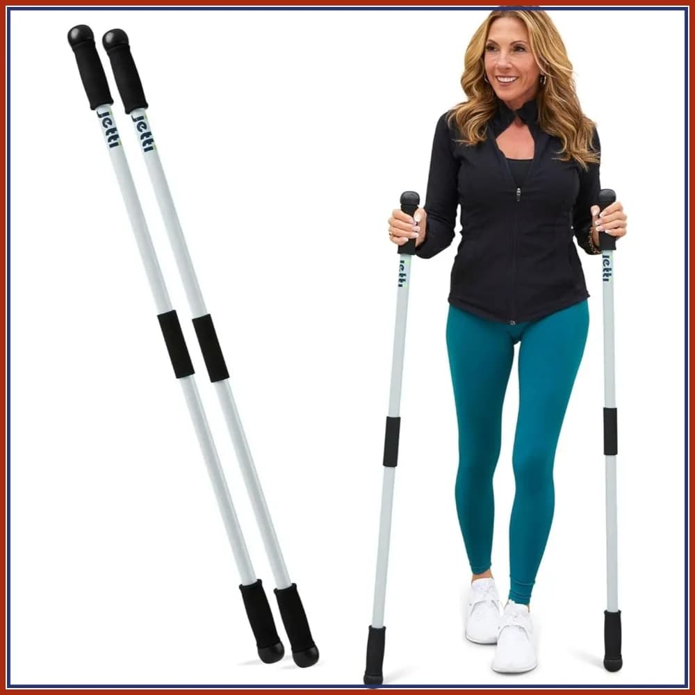 2 bastoncini da trekking leggeri in PVC con custodia per escursionismo, fitness, avventure all'aperto (1 kg)