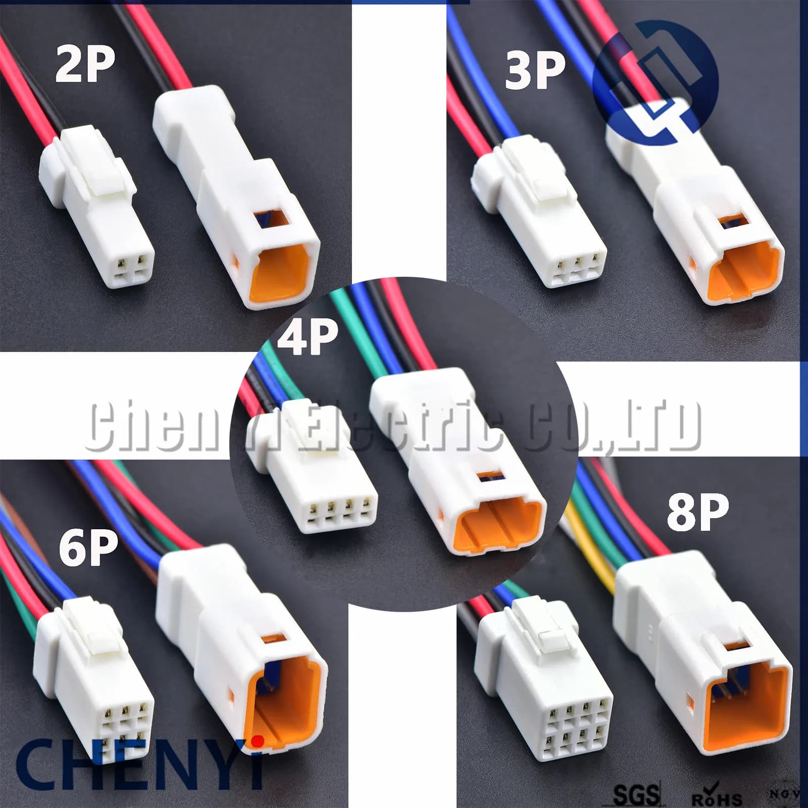 2 3 4 6 8 Pin JWPF-VSLE-S JWPF-VSLE-D Auto Waterproof Electronic Connector Wire Harness Butt Plug JST-02T 02R Black or white