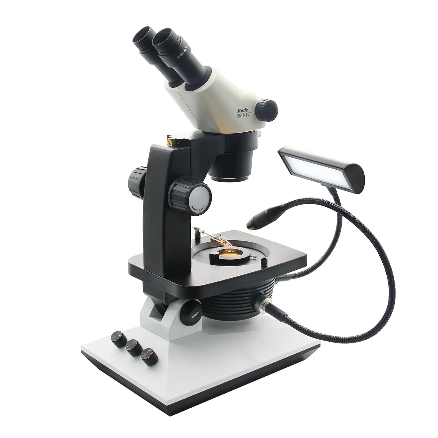 Fable Binocular Gemstone Microscope FGM-R6S-171 10w Illumination Mode Optical Swing Arm 7.5-50 Halogen and Light Emitting Diode