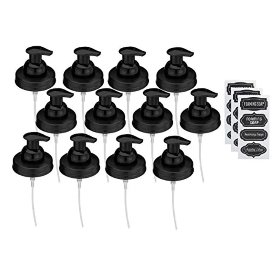 Coperchi per dispenser di sapone schiumogeno Mason Jar - Include adesivi impermeabili