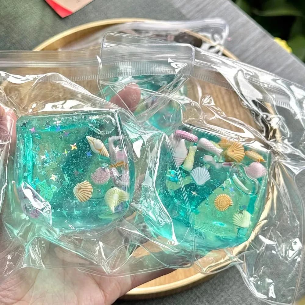 Giocattoli Antistress a Forma di Cubetto di Ghiaccio Oceanico, Palline per Alleviare lo Stress per Adulti e Bambini, Giocattoli Sensoriali a Lenta Risalita per Autismo, ADHD, Regalo Rilassante