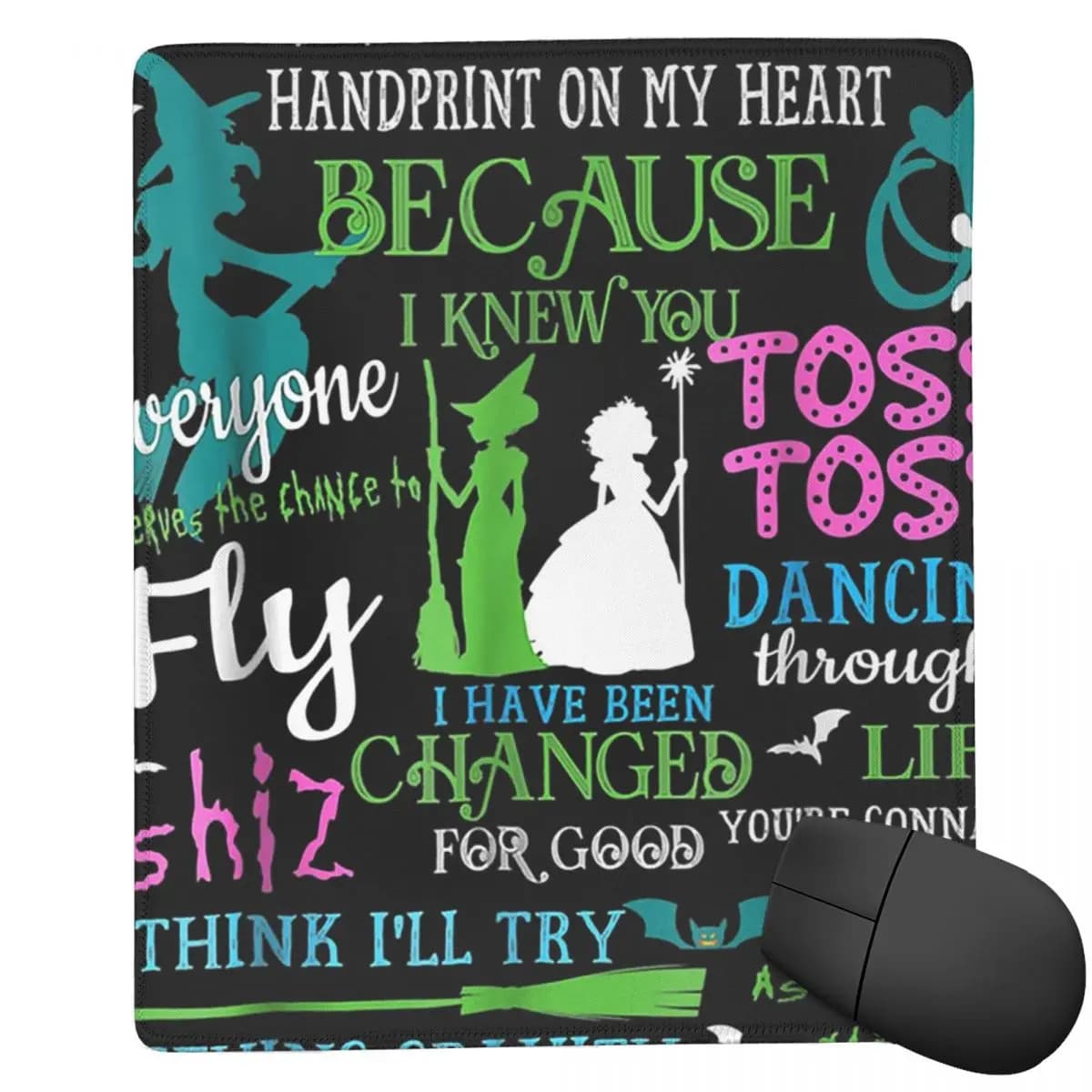 Halloween Wicked Musical 7x9 inch 22x18 cm, keyboard and computer mouse mat, PC and laptop game mat, desk accessories, table mats