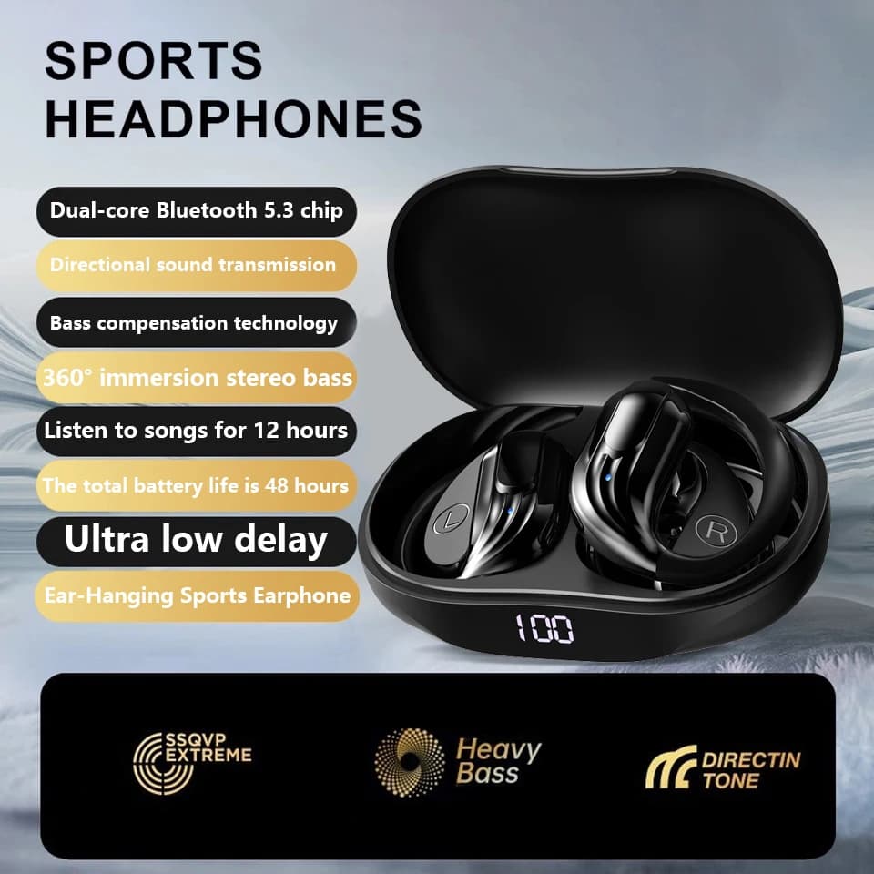 Cuffie Lenovo Hot OWS a conduzione ossea, auricolari sportivi open-ear Bluetooth wireless con cancellazione del rumore