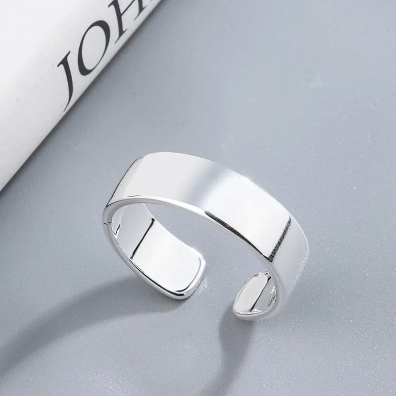 New Simple Creative Smooth 925 Sterling Silver Jewelry Temperament Round Inisex Fashion Popular Opening Rings R175