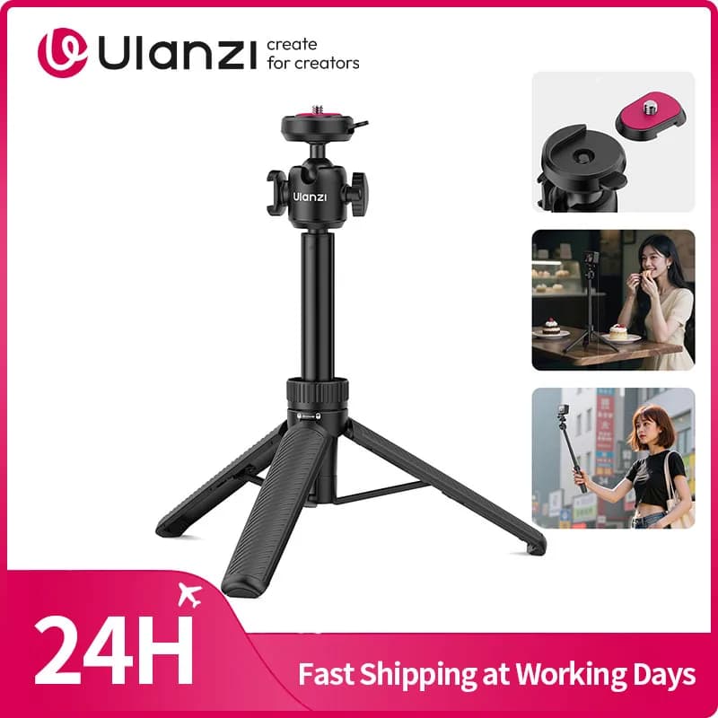 ​ Ulanzi MT90 Cka Treppiede a sgancio rapido Selfie Treppiede portatile per fotocamera Smartphone per Gopro per DJI Pocket 3 per Vlog da viaggio