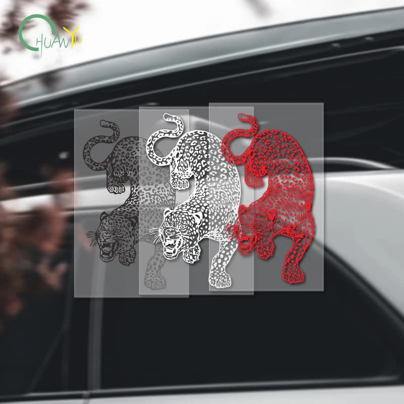 Adesivi per auto elettriche impermeabili, protezione solare, decorazione, piccolo gattino leopardo, adesivi per carrozzeria, copertura antigraffio