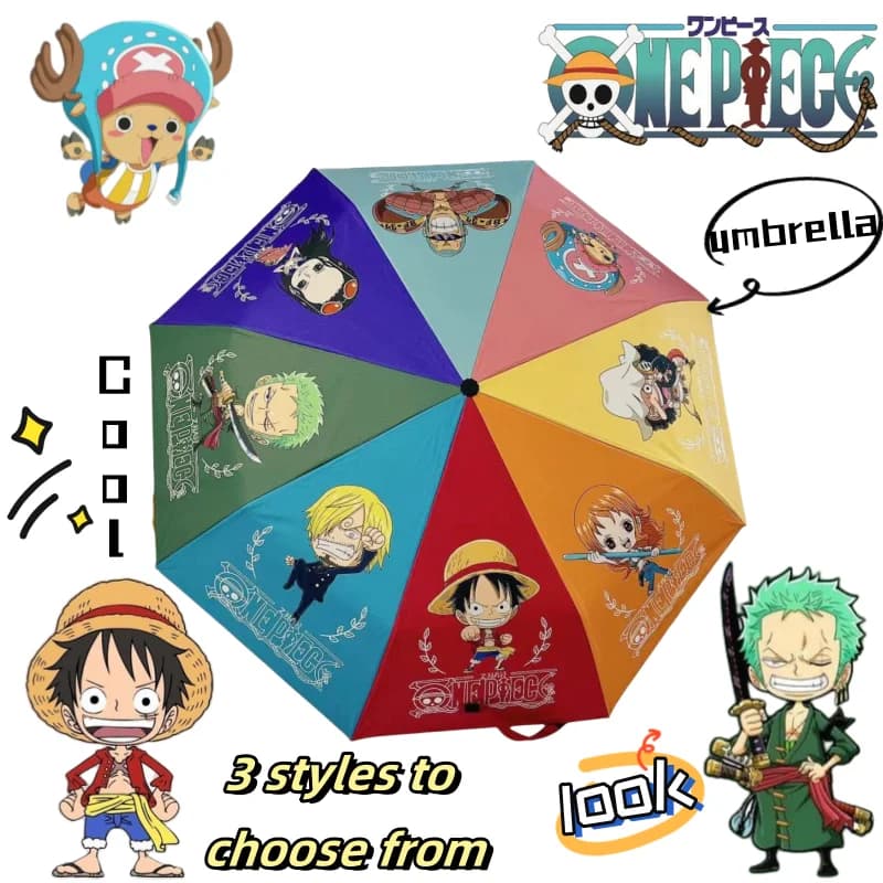 Monkey·D·Luffy Roronoa Zoro Cartoon Simpatico semplice e carino Anime Periferico Protezione solare Sole e pioggia Ombrello automatico a doppio scopo