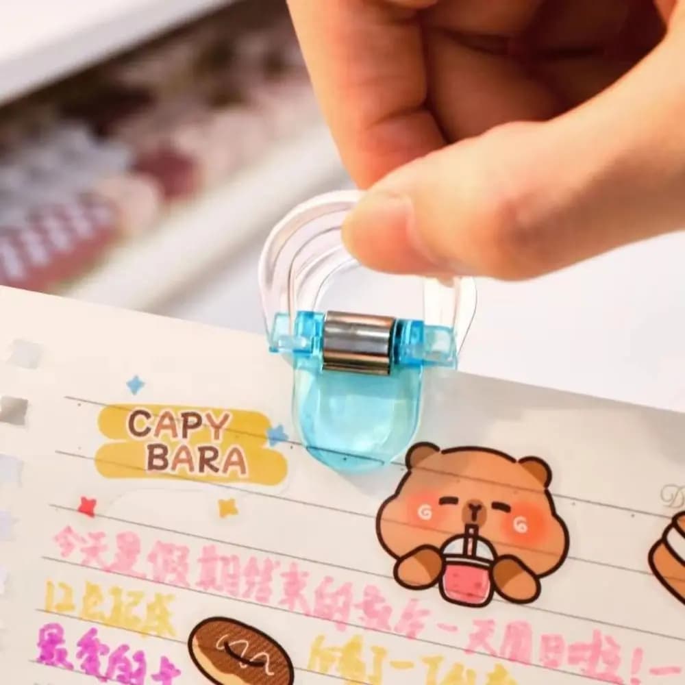 Clip per etichette per libri trasparenti da 10 pezzi, clip in plastica resistente, clip per pagine, clip colorate di dimensioni mini, clip per gamba di pantaloni, clip per rilegatura documenti