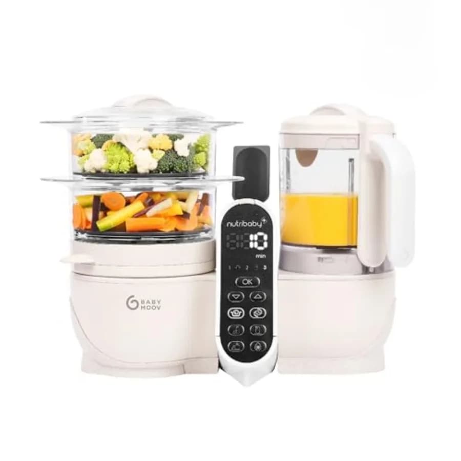 Stazione per Pasti Duo 6-in-1: Robot da Cucina Multifunzione per Bambini, Vaporiera e Frullatore per Puree, Processore per Alimenti per Neonati con Funzione di Riscaldamento e Scongelamento, Biberon