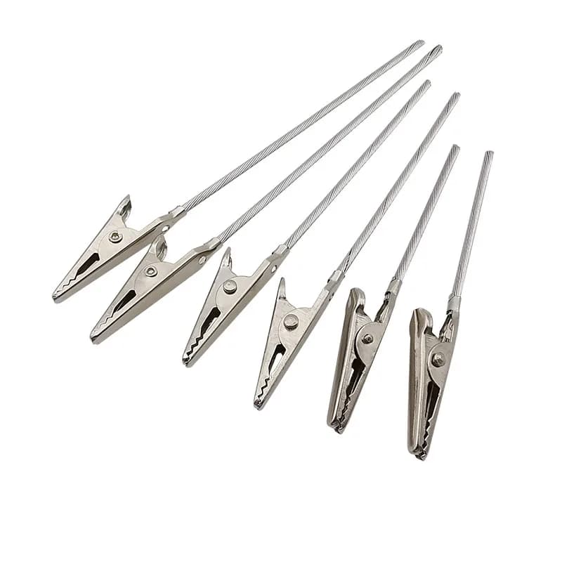 10Pcs Mini Clip a coccodrillo in metallo Test Non isolato code di filo metallico morsetto a coccodrillo etichetta porta appunti accessori fai da te Clip per attrezzi