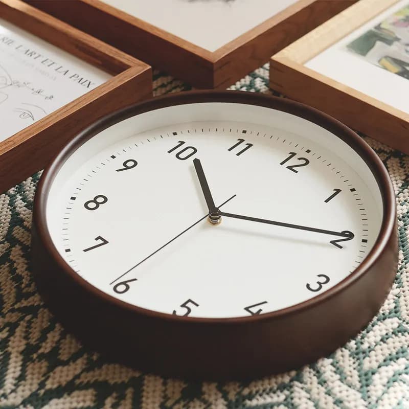 Modern Wall Clock for Living Room, Elegant Wall Decor, Silent Watch Round Wood