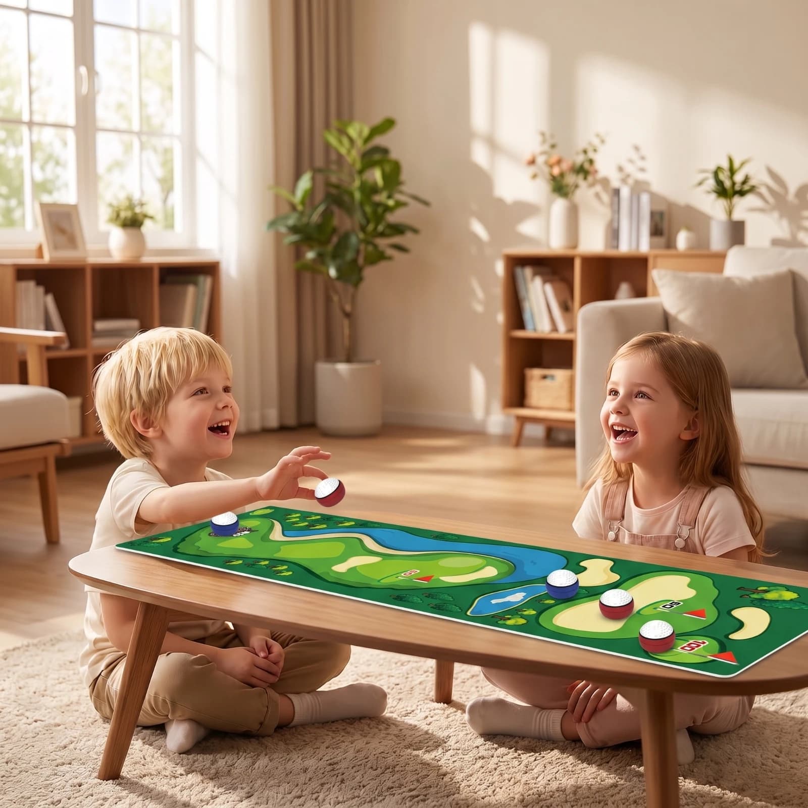 Tabletop Golf Game Indoor Golf Game Mat with Balls Set Mini Allcomplete for Families, Party