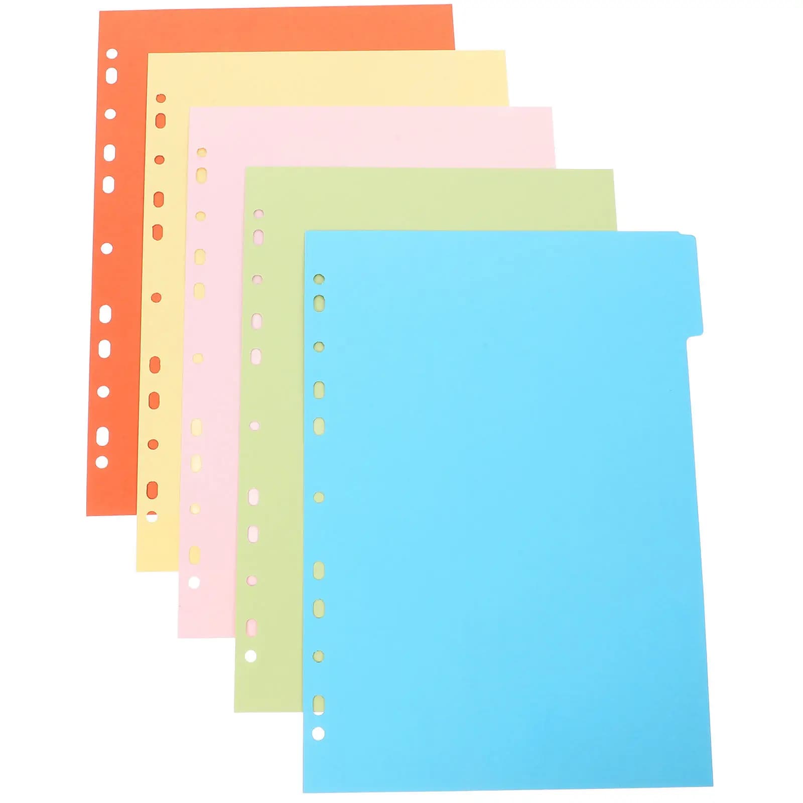 5Sheets A4 Dividers for Ring Binders Detachable Binder Page Separators Index Dividers for Notebook Tablet Planner Organizer