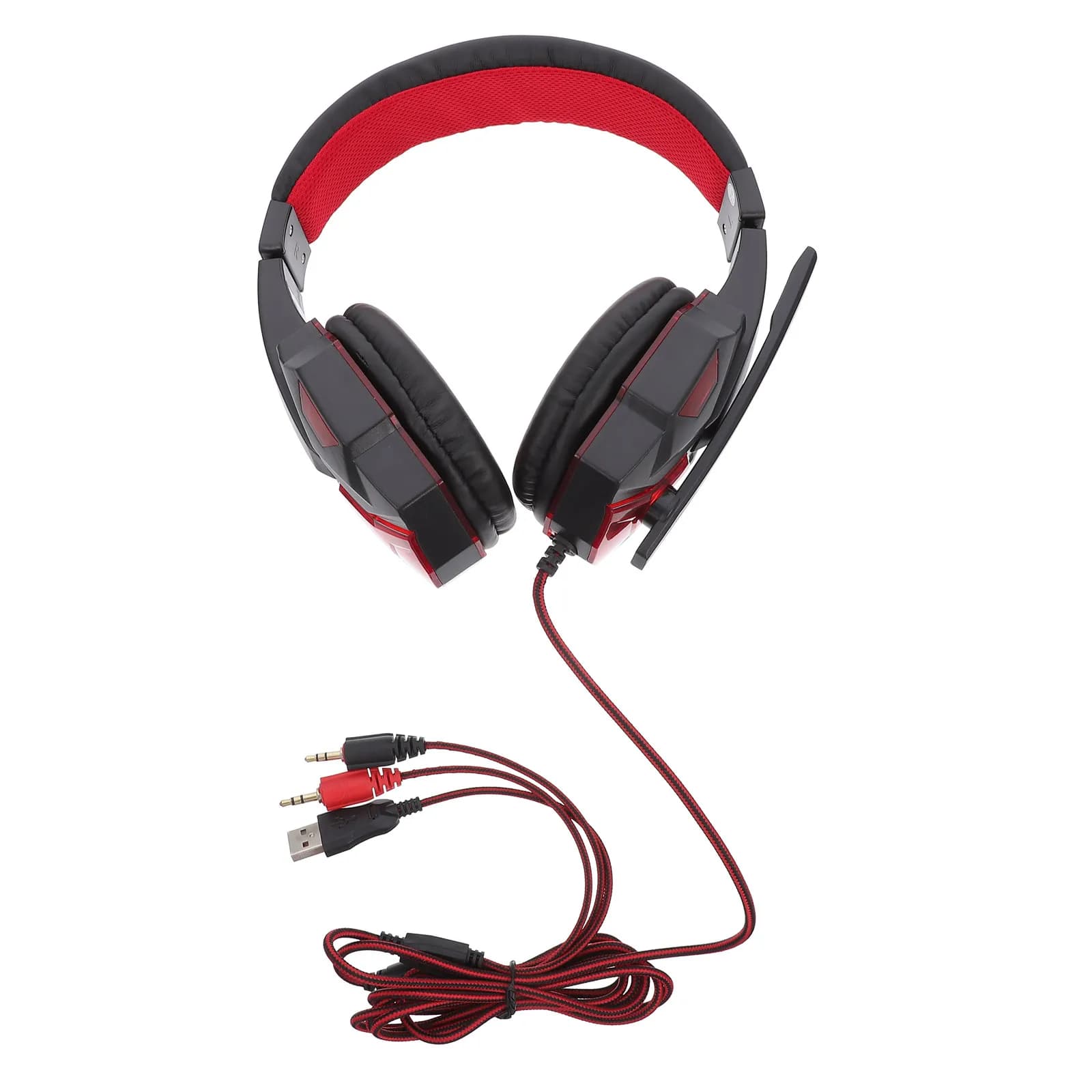 Cuffie da Gaming Cablate con Microfono per Riduzione del Rumore, Auricolari Over-Ear con Cuscinetti Traspiranti in Proteina e Controllo Volume Rotante