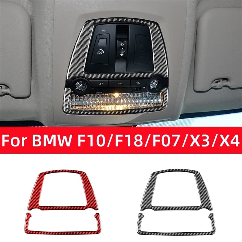 For BMW F10 F25 F26 2011-2017 F07 10-17 Carbon Fiber Accessories, Decorative Cover for Indoor Reading Light Panel Auto