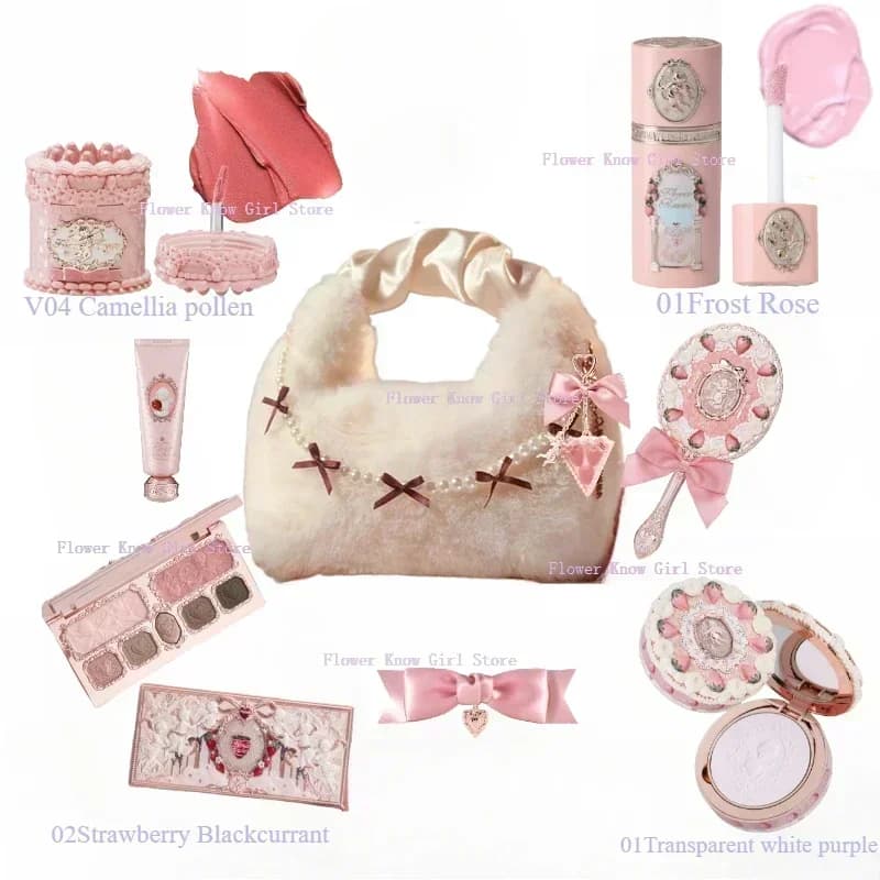 Flower Know Strawberry Cupid Makeup Gif Box Shade Liquid Cheeks Red lips Clay powder 9 pieces / set