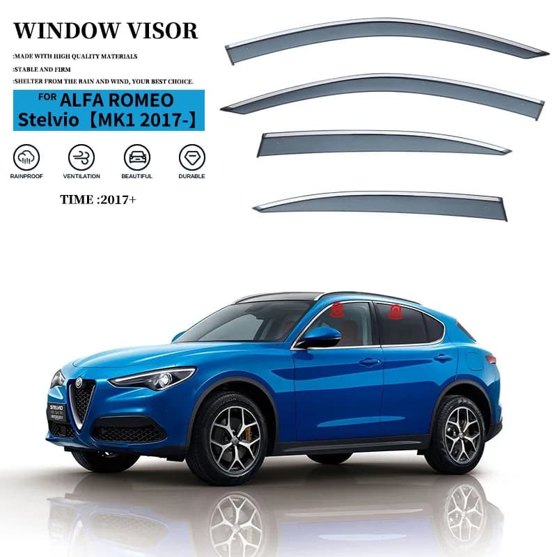 Per Alfa Romeo Stelvio Suv 2017-2021 + Finestra di Automobile Visiera Tenda Shelter Parabrezza Finestrino Laterale Pioggia Parasole Accessori Auto
