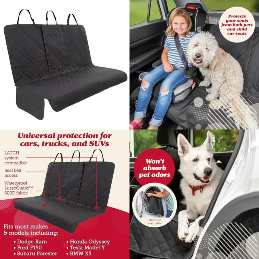 Coprisedile per Auto per Cani - Protezione Impermeabile Antiscivolo per Sedile Posteriore - Coprisedile Universale per Cani - Adatto a Sedan e Pickup