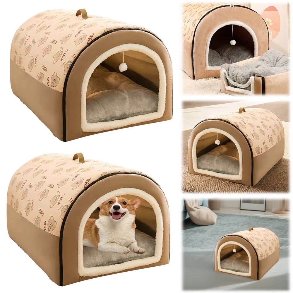 Cuccia per Cani Staccabile, Grande Letto per Cani Lavabile, Nido per Gatti, Comodo Letto Invernale per Gatti, Castello per Cani e Gatti, Accessori per Animali Domestici