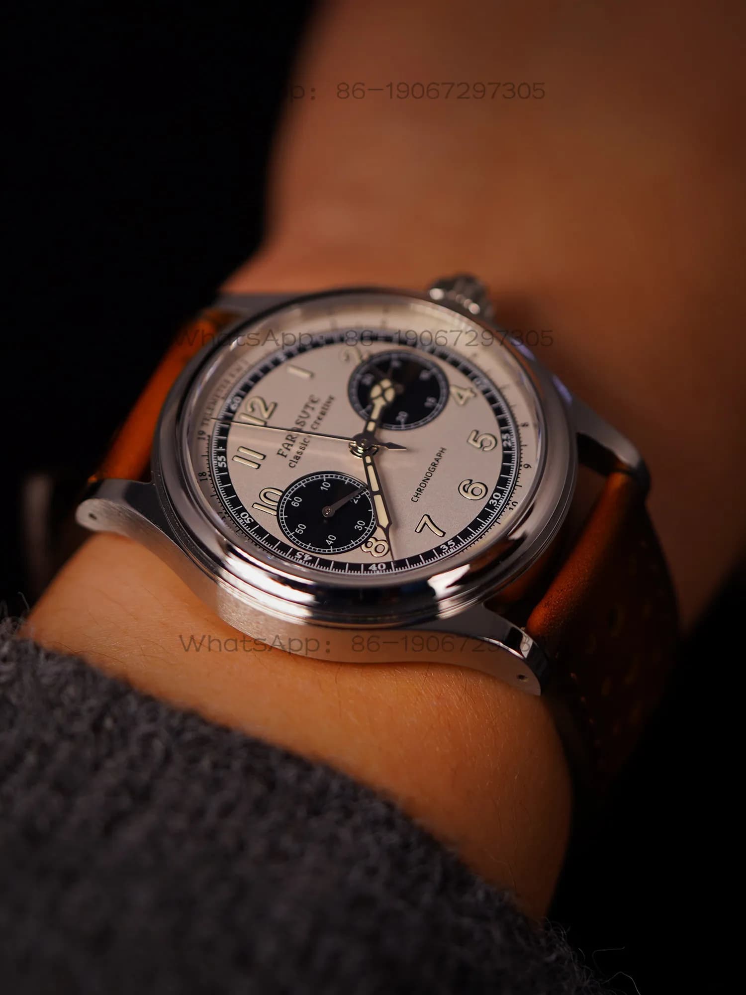 Retro men's ST19 manual chronograph luminous 316L niche light luxury mechanical watch