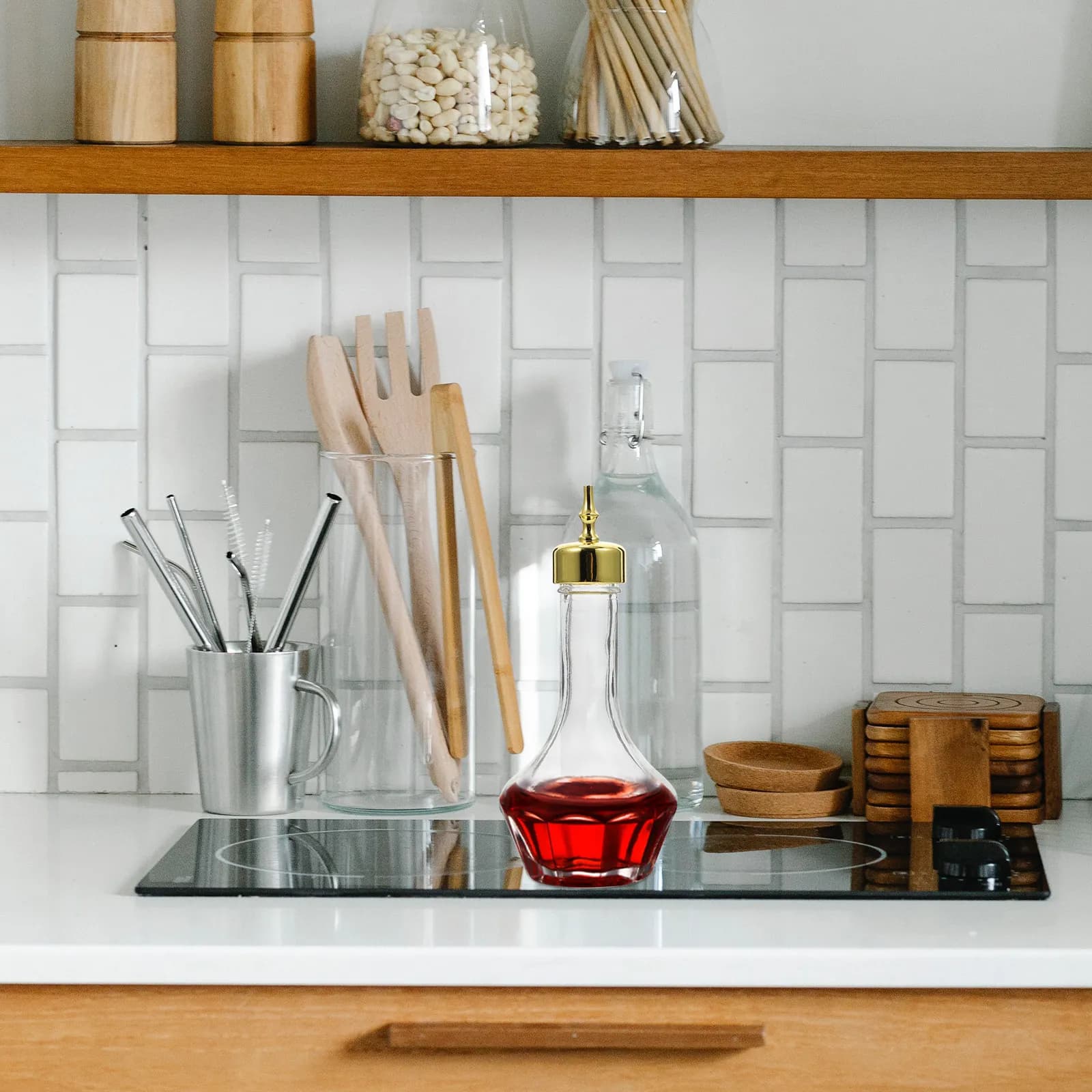 1 Pezzo Shaker per Cocktail in Vetro Robusto, Strumento Premium per Barman, Tazza Piccola Sigillata con Coperchio, Senza Perdite, Finitura Liscia, per Bar, Casa, Feste