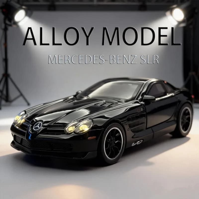 Alloy Diecast Mercedes-Benz SLR 722S Model 1:32 German Luxury Supercar for Collection Birthday Gift Home Decoration Display