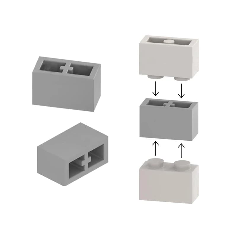 Brick 1x2 con parti speciali di blocchi di costruzione con foro a doppia faccia MOC Brick Toys per barare il pezzo 3004 creativo 30 pz/lotto