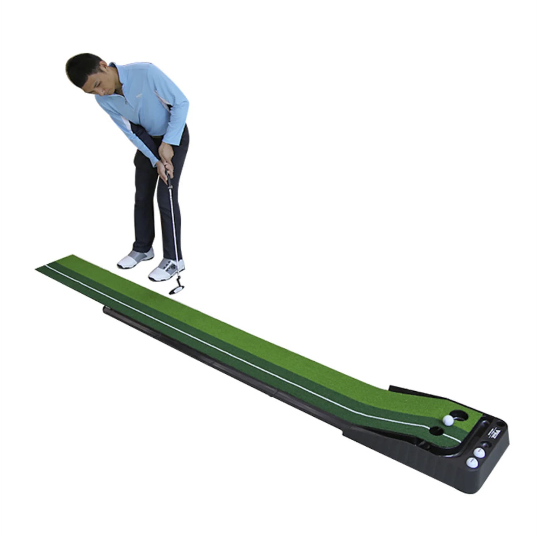 Tappetino da Golf per Putting con Ritorno Automatico della Palla, Ottimo per Allenarsi a Casa, in Ufficio o in Giardino