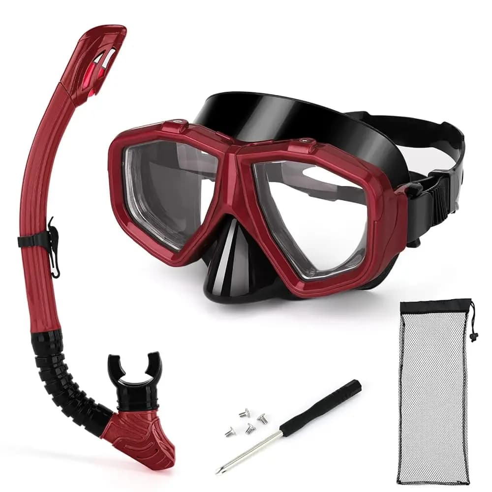 Attrezzatura da Snorkeling Sostituibile per Miopi, per Adulti e Giovani, Maschera Subacquea Antiappannamento per Miopi e Boccaglio in Silicone Completamente Asciutto