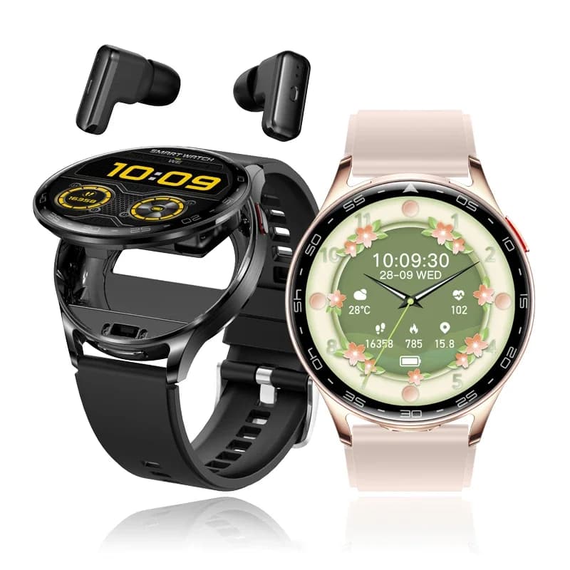 TWS Smart Watch Auricolari da uomo 2-in-1 Auricolari sportivi In-ear Auricolare Bluetooth Monitoraggio fitness Monitoraggio della salute Smartwatch da donna