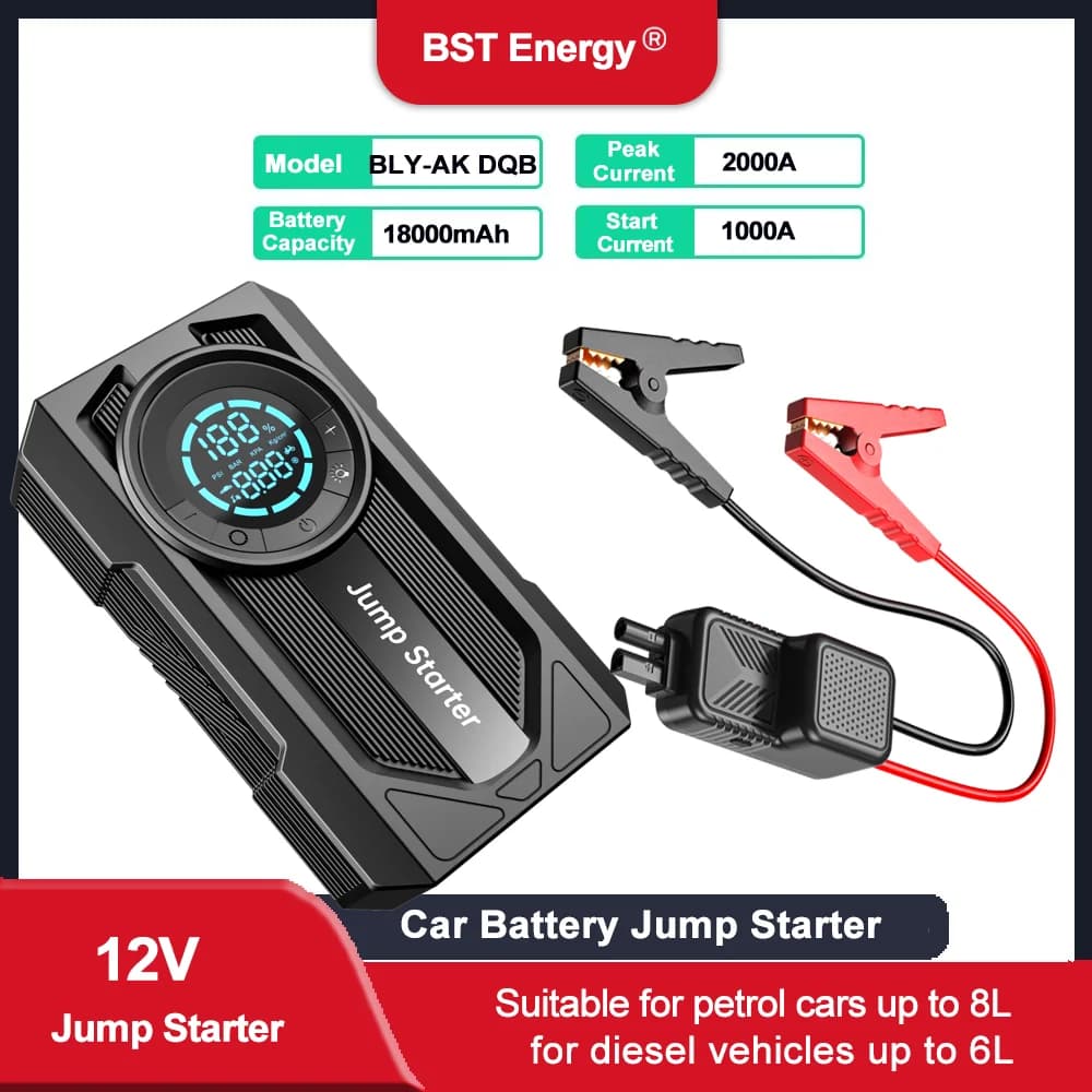 Accumulatori e caricabatterie di riserva 800A 1000A 2000A Avviatore di emergenza Caricatore portatile Booster per auto 12V Dispositivo di avviamento automatico Batteria per auto di emergenza