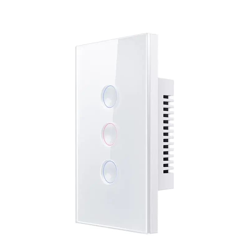 ABXF-Tuya Interruttore Smart Touch Wi-Fi Bianco 110-240V Stile Concavo 2.5D Ripetitore di Segnale Zigbee3.0 Compatibile con Alexa Google Home 3 Gang