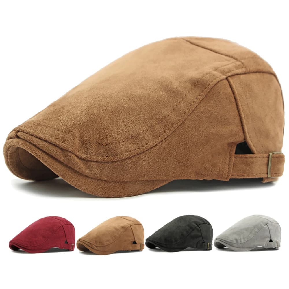 HT4954 Berretti Uomo Donna Nuovo Autunno Inverno Cappello Retro Artista Pittore Berretto in pelle scamosciata Cappello Maschio Femmina Ivy Berretto piatto Berretto regolabile